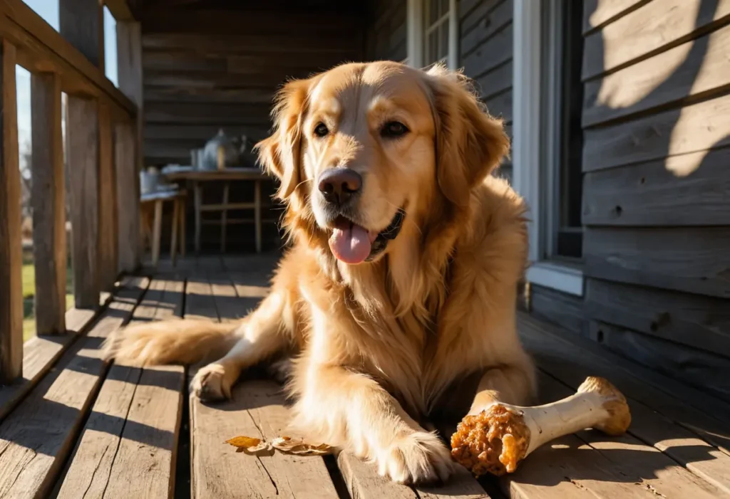 Dog Eats Chicken Bones