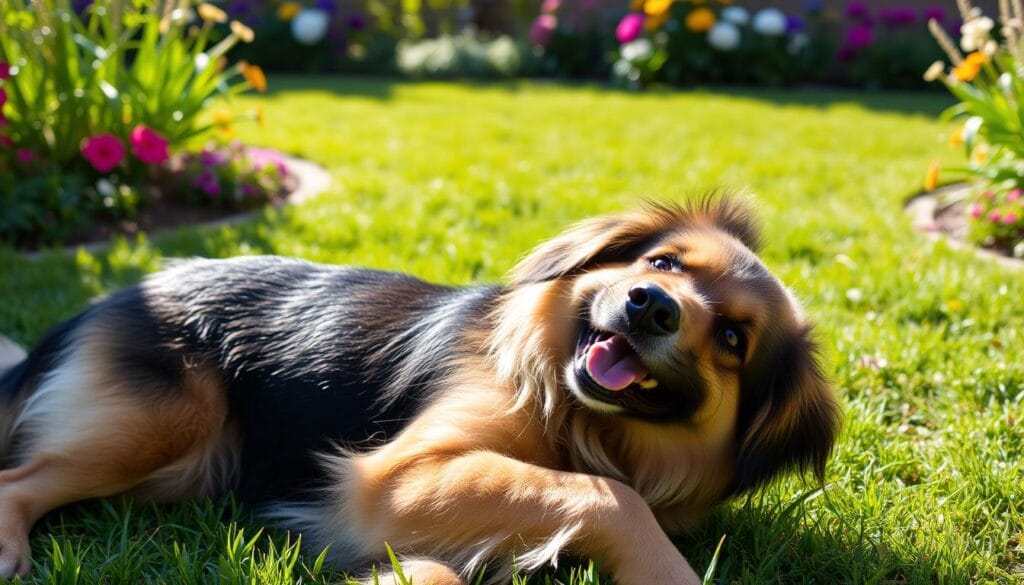 German Shepherd Golden Retriever Mix with a shiny, thick coat