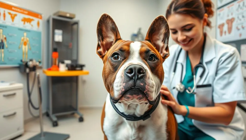 Staffordshire Bull Terrier staff medical care